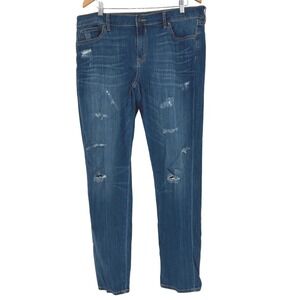 Cookie Johnson Womens‎ Slim Boyfriend Jeans Distressed Medium Wash Size 14